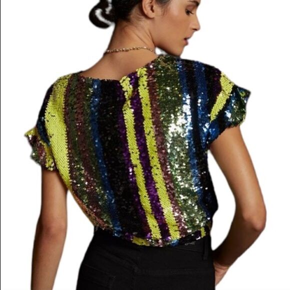 Anthropologie Sequined Surplice   - Picture 2 of 6